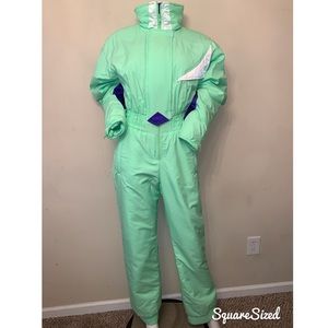 OBERMEYER Women’s Snowsuit Neon Green Vintage